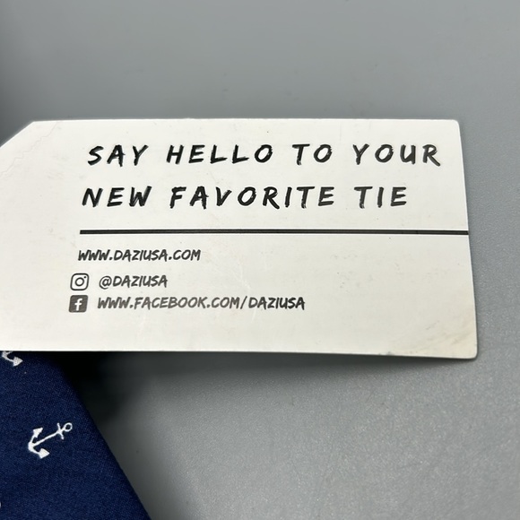 Dazi Skinny Tie Nautical Ship Anchors print - Picture 3 of 3